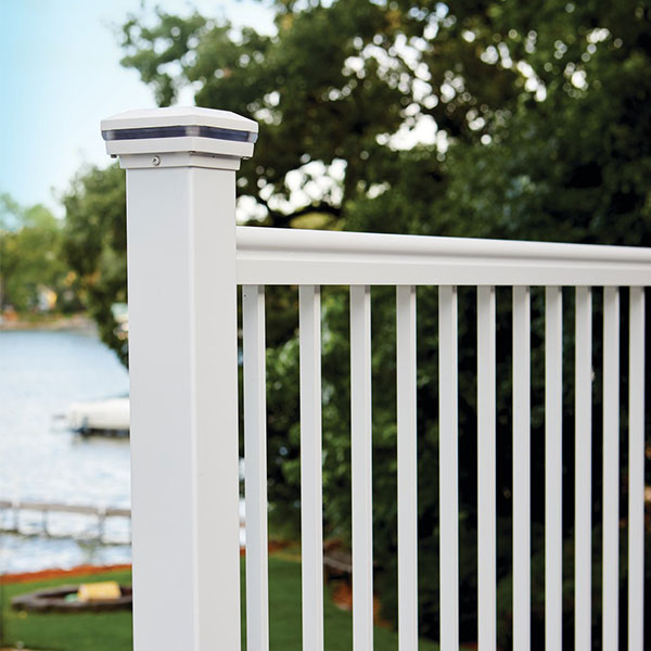 Timbertech/Azek Perimeter Light Post Cap - White Installed