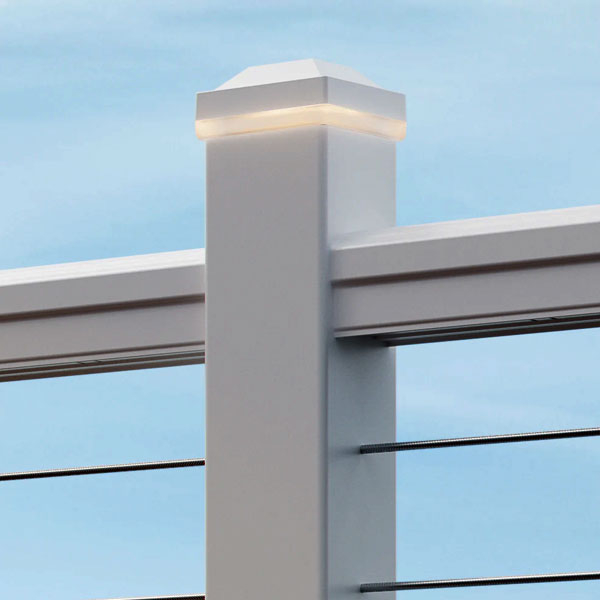 Timbertech Impression Rail Express 3" Post Cap Light - Installed