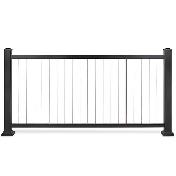 Finished Black Impression Rail Express Vertical Cable Rail Kits - Top Rail Sold Separately