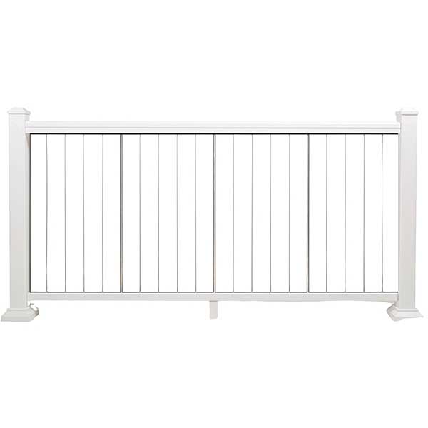 Finished White Impression Rail Express Vertical Cable Rail Kits - Top Rail Sold Separately