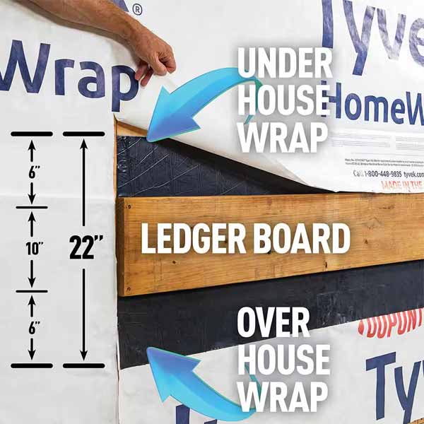 Trex Seal Sub-Ledger Flashing Tape Installed