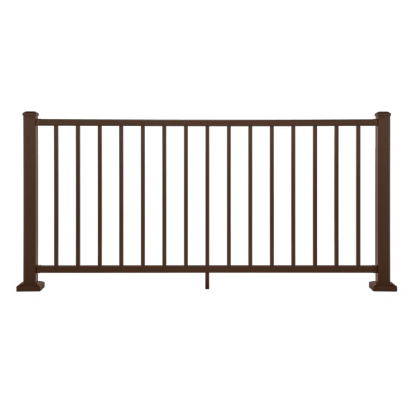 Trex Select Aluminum Rail Burnished Bronze Panel Attached To Posts