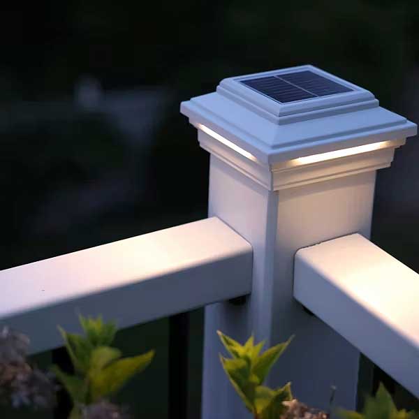 Trex Solar Post Cap Light On Corner Post
