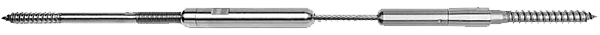 300C Series cable railing assembly with 1/8 cable