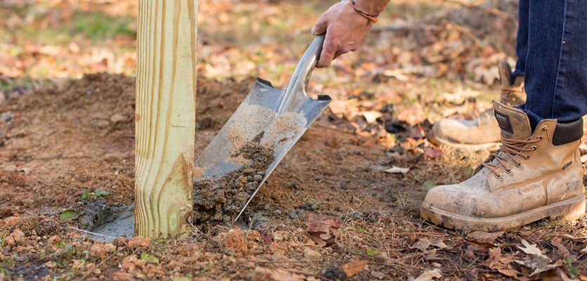 buried post footings