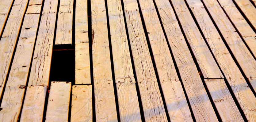 damaged deck